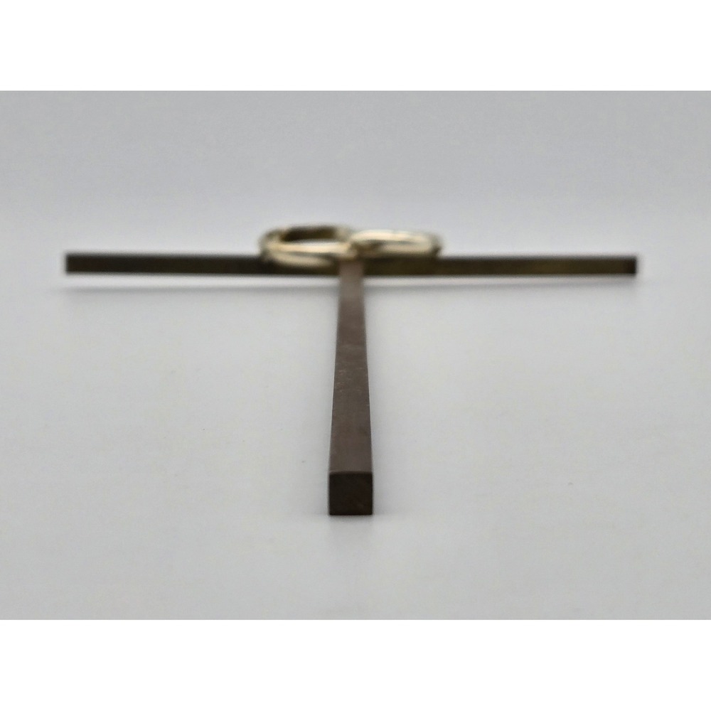 Marriage Wall Cross Brass‎ Interlocking Wedding Rings Religion Aged Patina - Picture 7 of 7
